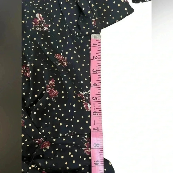 Kate & Mallory Black Gold Floral Long Sleeve V-Neck Maxi Dress Women’s size XS - Picture 11 of 16